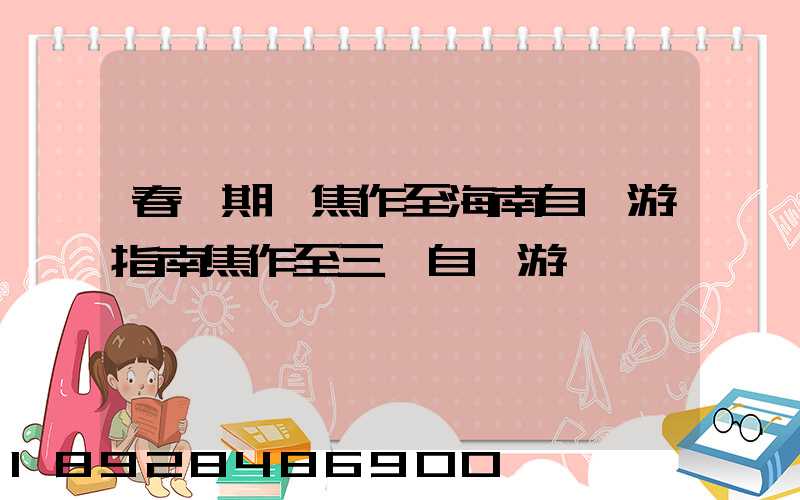 春節期間焦作至海南自駕游指南焦作至三亞自駕游