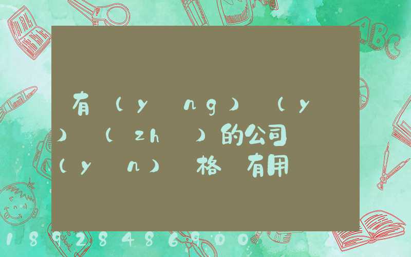 有營(yíng)業(yè)執(zhí)的公司辦貨運(yùn)資格證有用嗎