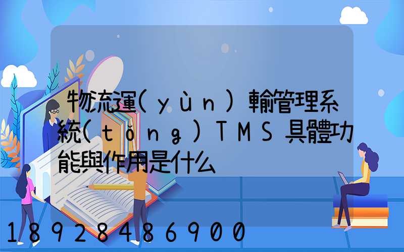物流運(yùn)輸管理系統(tǒng)TMS具體功能與作用是什么
