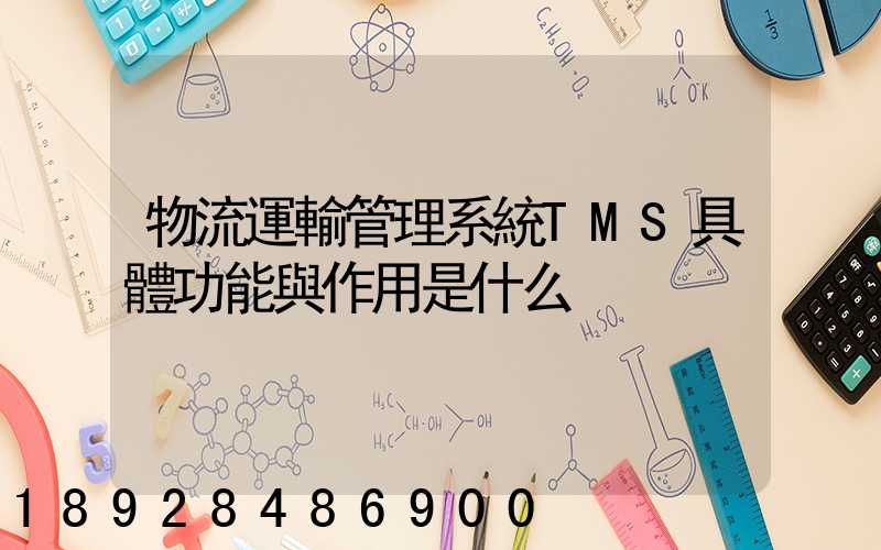 物流運輸管理系統TMS具體功能與作用是什么