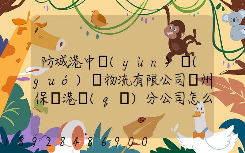 防城港中運(yùn)國(guó)際物流有限公司欽州保稅港區(qū)分公司怎么樣