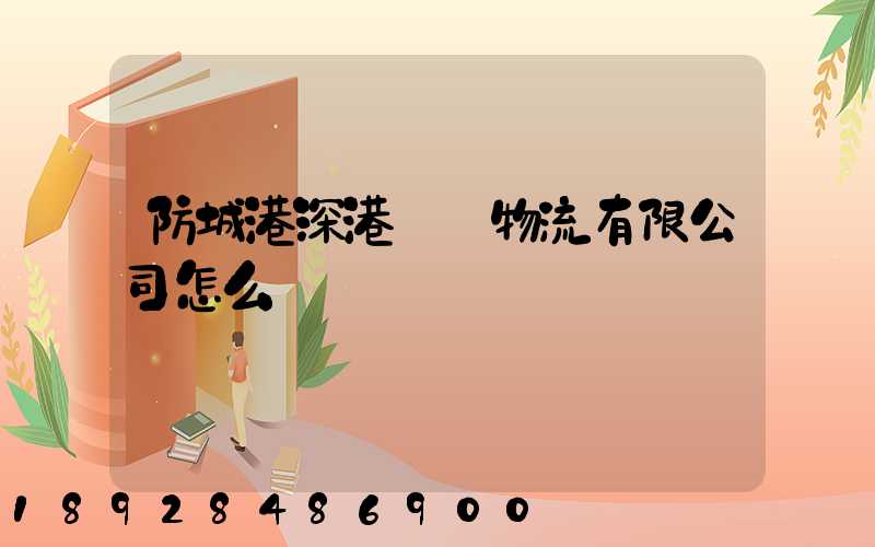 防城港深港國際物流有限公司怎么樣